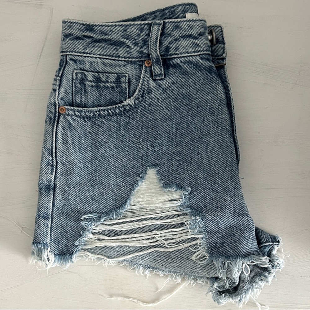 PacSun Light Blue High Rise Festival Shorts - Picture 2 of 2